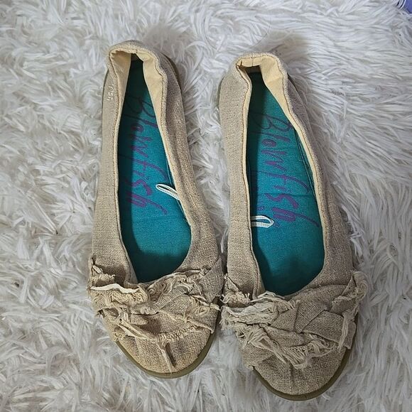 Blowfish Womens Burlap Crochet Lace Overlay Flats Slip On Tan Or Kids Size Shoe - Picture 1 of 17